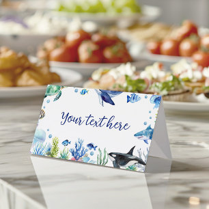 Ocean Animal Boy Birthday Food Place Whale Placeringskort