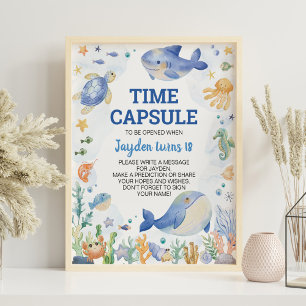 Ocean Animal Boy Birthday Time Capsule Poster