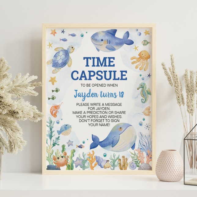 Ocean Animal Boy Birthday Time Capsule Poster (Skapare uppladdad)
