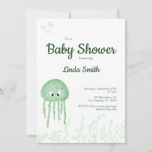 Ocean Animal Jellyfish Gender Neutral Baby Shower Inbjudningar