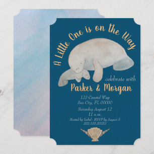 Ocean Animal Manatee Baby Shower Inbjudningar