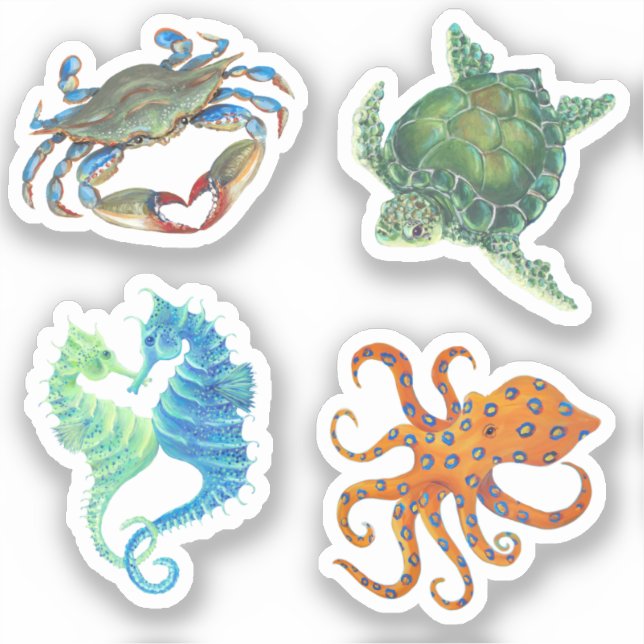 Ocean Animal Stickers Klistermärken (Framsida)
