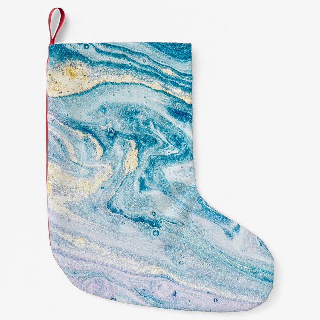 Ocean Art: Marble Agate Swirls. Liten Julstrumpa (Framsidan)