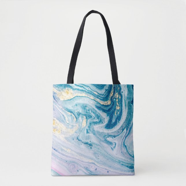 Ocean Art: Marble Agate Swirls. Tygkasse (Framsida)