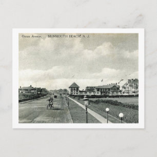 Ocean Ave, Monmouth Beach NJ Årgammal Vykort