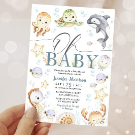Ocean Baby Shower Gender Neutral Under The Sea Inbjudningar