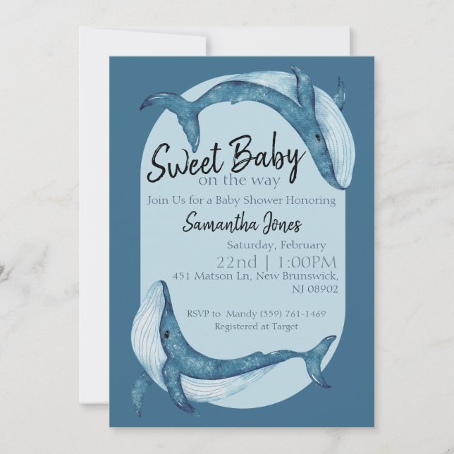Ocean Baby Shower Invitation Inbjudningar (Framsida)