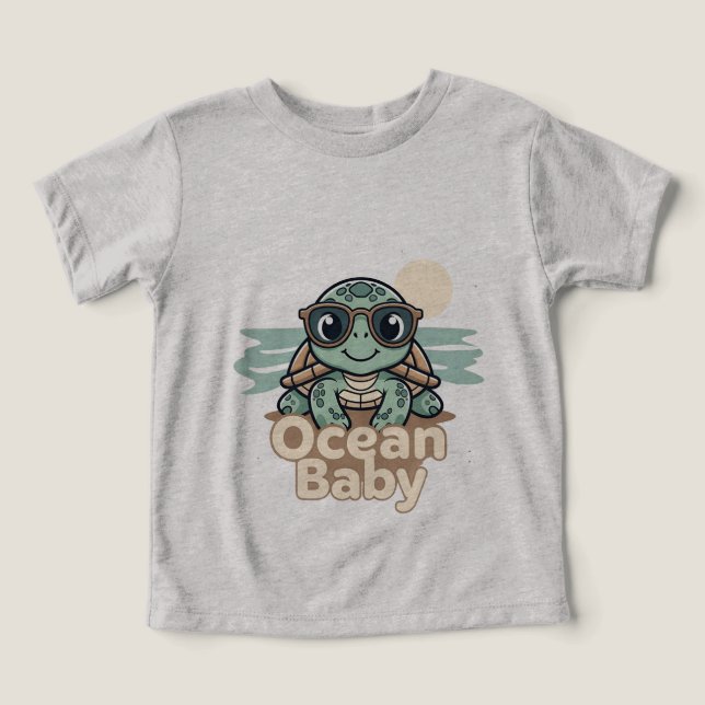 Ocean Baby Sommar Bodysuit T Shirt (Design Framsida)