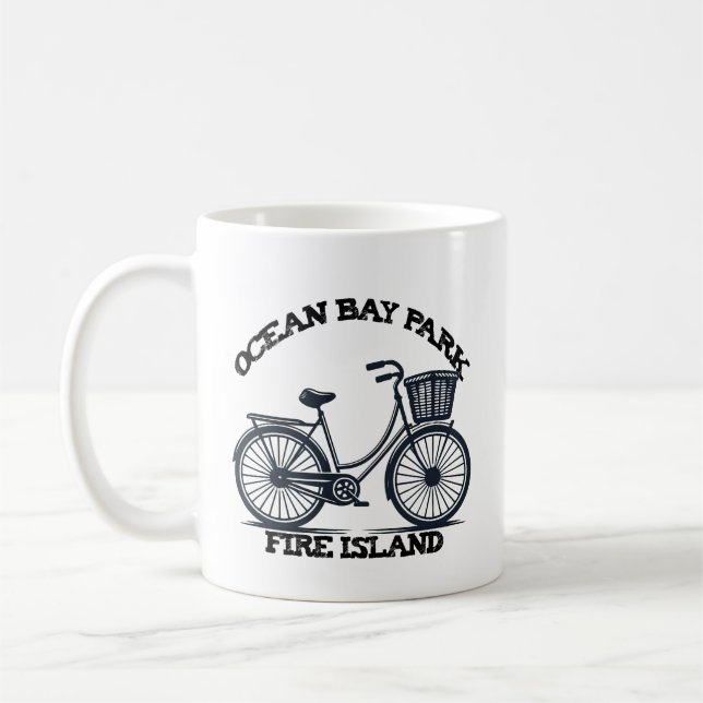OCEAN BAY PARK Fire Island cykel sommar strand mam Kaffemugg (Vänster)