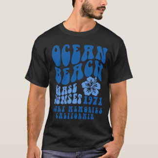 Ocean Beach Chase Sunset 1971 Suft Memories Califo T Shirt
