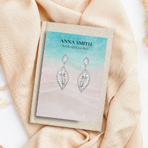 Ocean Beach Coastal Modern Stud Earring Visning Visitkort