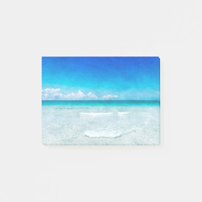 Ocean Beach Decor in Teal Aqua Turquise Blue Post-it Block (Framsida)