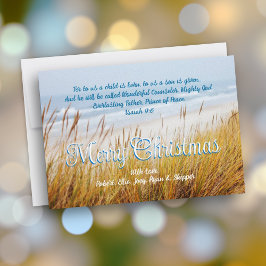 Ocean Beach Dunes God jul Christian Cards Inbjudningar