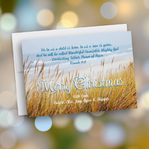 Ocean Beach Dunes God jul Christian Cards Inbjudningar