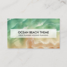 Ocean Beach Evenemangsplanering Parti Grön Hav Visitkort