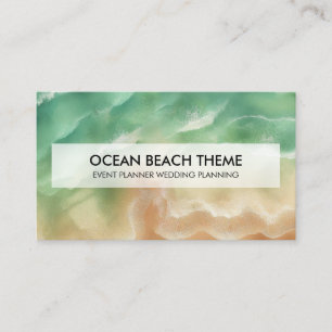Ocean Beach Evenemangsplanering Parti Grön Hav Visitkort