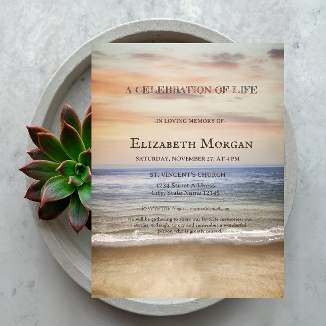 Ocean Beach Firande of Life Inbjudningar (Skapare uppladdad)