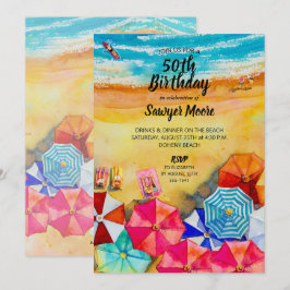 Ocean Beach Födelsedagsfest inbjudan