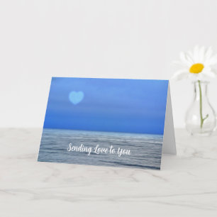 Ocean Beach Heart Sending Kärlek Art Note Card Kort