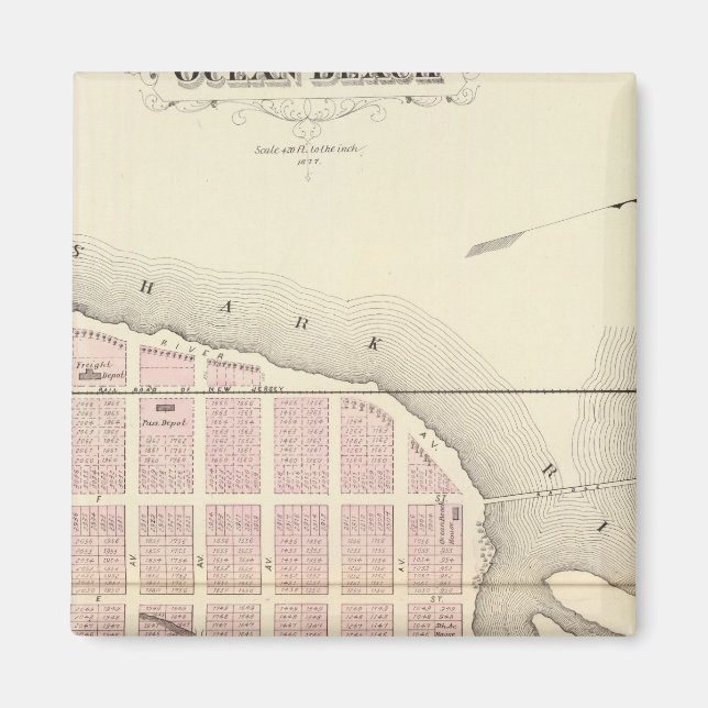 Ocean Beach, New jersey Magnet (Framsidan)
