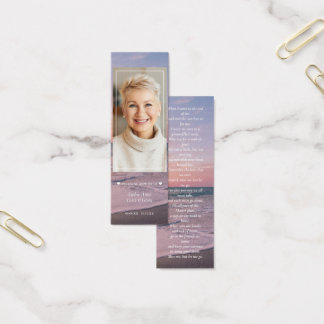 Ocean Beach Photo Memorial Funeral Dikt Bookmark Litet Visitkort