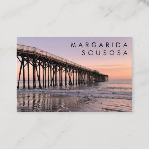 Ocean Beach Pier Sunset Photo Travel Turism Visitkort