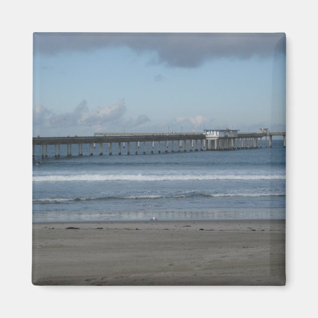 Ocean Beach Pier Winter Magnet (Framsidan)