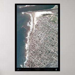 Ocean Beach San Diego Kaliforniens satellitbaserad Poster