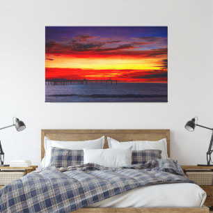 Ocean Beach San Diego Solnedgång Canvas Väggkonst 
