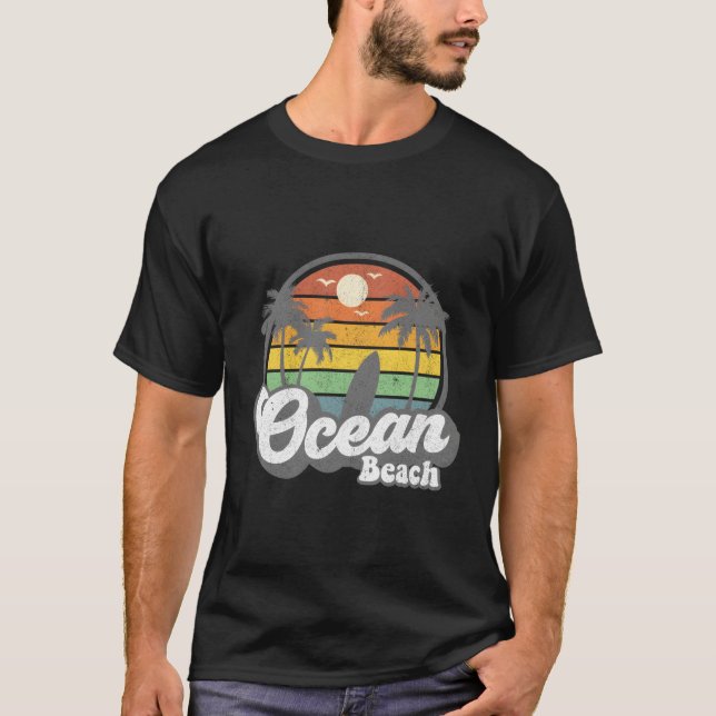 Ocean Beach San Diego Vacation California Beach T Shirt (Framsida)
