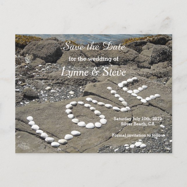 Ocean Beach Scene Spara datum Meddelande Vykort (Framsida)