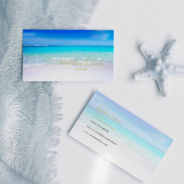 Ocean Beach Sea Travel Aqua Blue Modern Visitkort