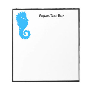 Ocean Beach Seahorse Black Blue Personlig Anteckningsblock
