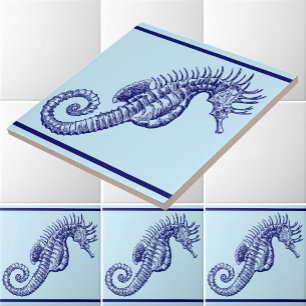 Ocean Beach Seahorse Frieze Mönster Kakelplatta