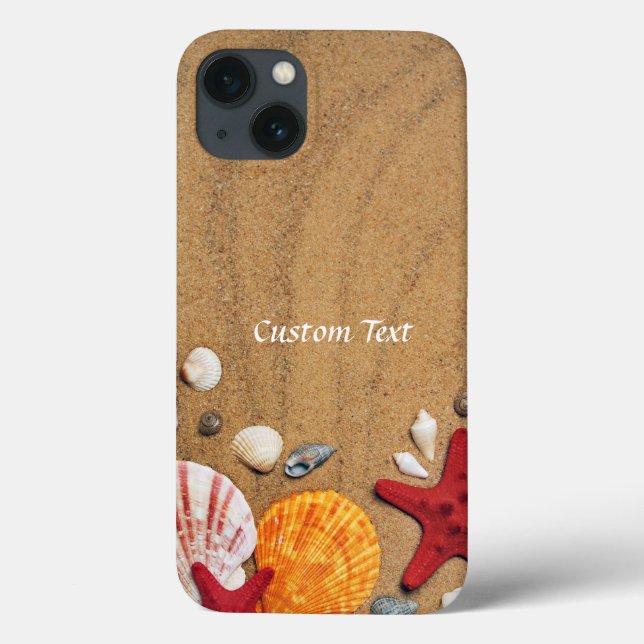 Ocean Beach Seashells Red Starfish Personlig (Baksida)