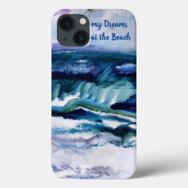 Ocean Beach Shore Vatten Blue - Personalize w Namn