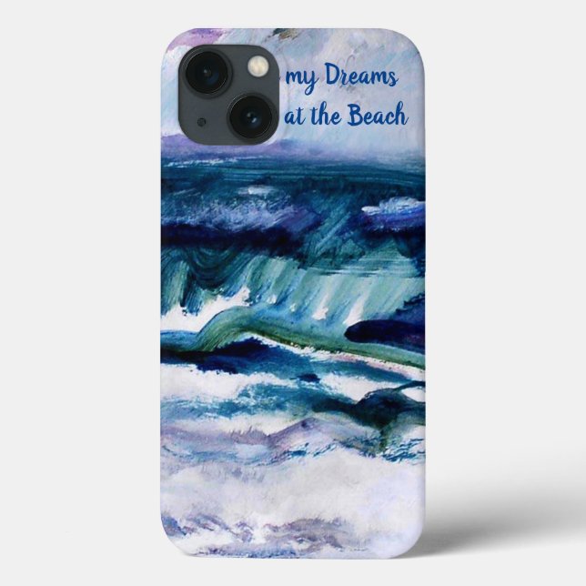 Ocean Beach Shore Vatten Blue - Personalize w Namn (Baksida)