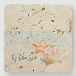 Ocean Beach Starfish Conch Snäcka Stenunderlägg