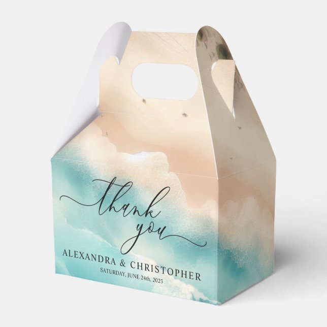 Ocean Beach Summer Party Calligraphy Tack Presentaskar (Framsidan Sidan)