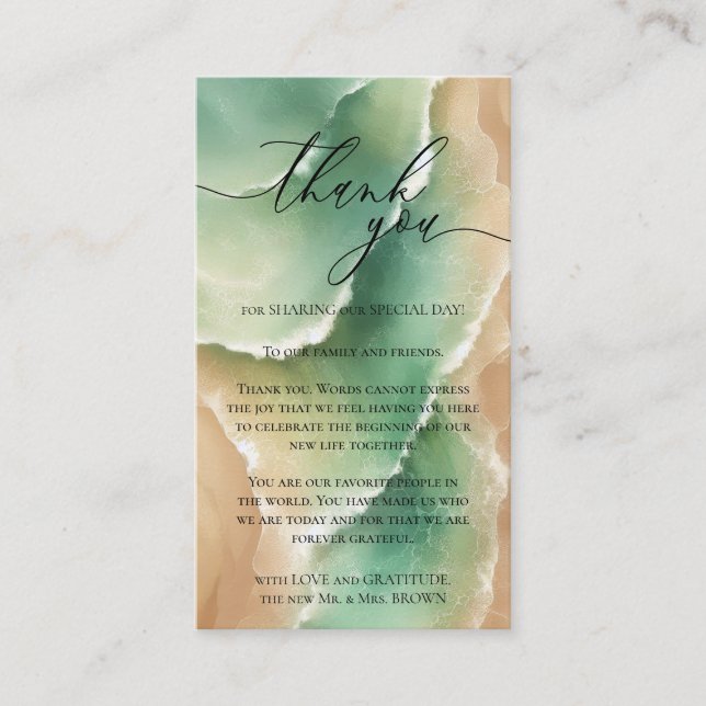 Ocean Beach Summer Party Tack Sunny Tilläggskort (Framsida)