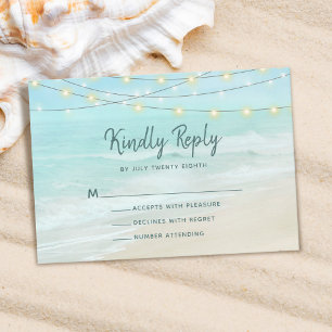 Ocean Beach Summer String Ljus Bröllop OSA Kort
