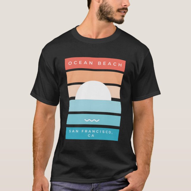 Ocean Beach Sunset San Francisco Ca T Shirt (Framsida)