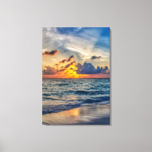 OCEAN BEACH SUNSET UTSKRIFT PÅ STRETCHED CANVAS