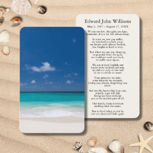 Ocean Beach Sympathy Funeral Memorial Card Visitkort
