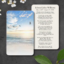 Ocean Beach Sympathy Funeral Memorial Card Visitkort