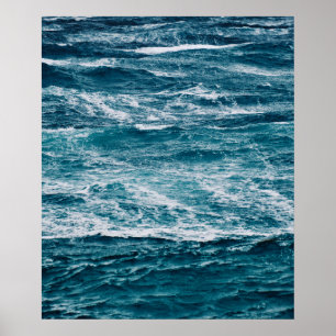 Ocean Beach Vågar Nature Photo Poster