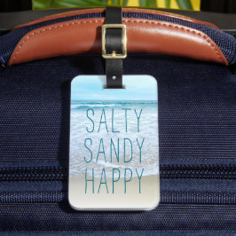 Ocean Beach Vågar Travel Photo Salty Sandy Lycklig Bagagebricka