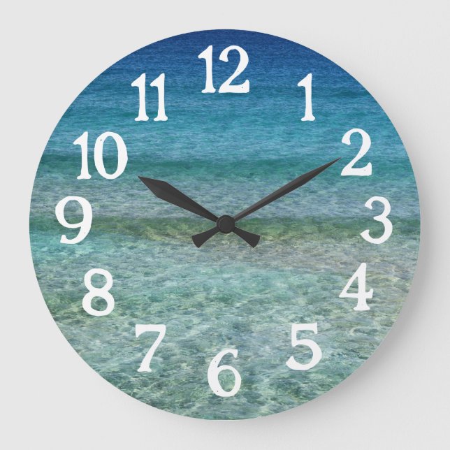 Ocean Beach Vear View Clock Stor Klocka (Framsida)