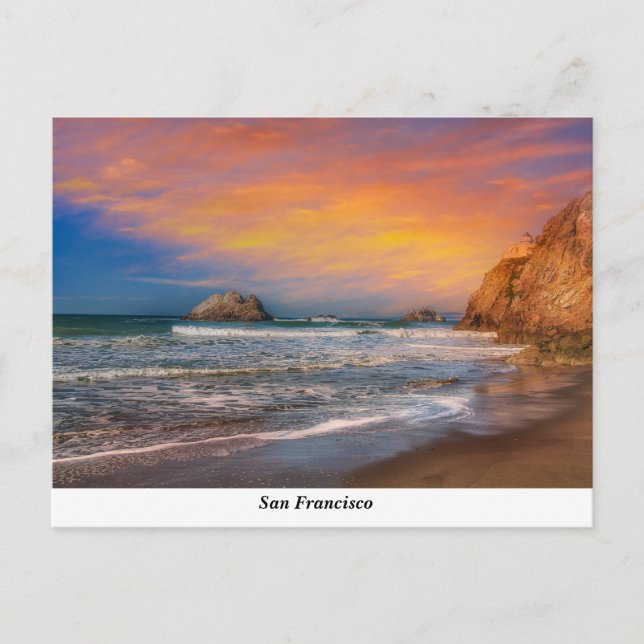 Ocean Beach vid Sunset Vykort (Framsida)
