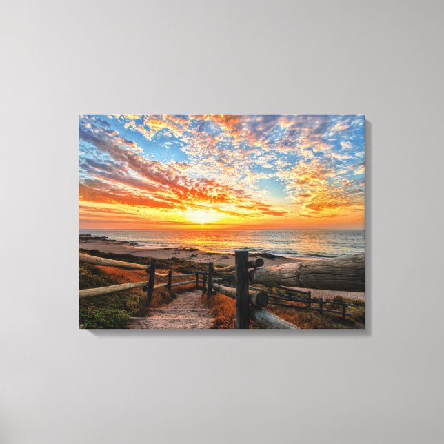 Ocean Beach View Tropical Sunset Paradise Dream Canvastryck (Framsida)
